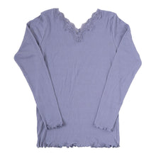 画像をギャラリービューアに読み込む, 長袖シャツ インナー レディース 8分袖インナー 長袖 綿100 リブ コットン レース M~LL (長袖インナー 下着 肌着 婦人) (在庫限り)