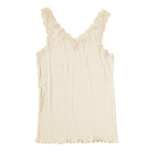 画像をギャラリービューアに読み込む, タンクトップ 綿100 リブ インナー レディース コットン ノースリーブ レース M~LL (下着 肌着 婦人) (在庫限り)