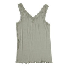 画像をギャラリービューアに読み込む, タンクトップ 綿100 リブ インナー レディース コットン ノースリーブ レース M~LL (下着 肌着 婦人) (在庫限り)