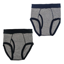 画像をギャラリービューアに読み込む, 男児 ブリーフ ジュニア 男の子 下着 キッズ シンプル パンツ 2枚組 140cm~160cm ( 男子 ボクサーパンツ 小学生 中学生 ショーツ ボーダー柄 140 150 160 ) (在庫限り)