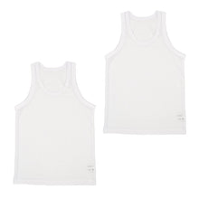 画像をギャラリービューアに読み込む, タンクトップ キッズ 男の子 肌着 ジュニア 白 鹿の子 乾きやすい インナー ドライ 2枚組 110cm~160cm (カノコ 男児 下着 130 140 150 160 ランニングシャツ ノースリーブ 男子 ボーイズ 子ども) (在庫限り)