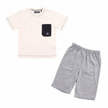 画像をギャラリービューアに読み込む, パジャマ キッズ 半袖 男 夏用 男児 男の子 ルームウェア 子供 上下セット 120cm~140cm (子ども こども 140 130 120 部屋着 ジュニア 小学生 夏 シンプル パジャマ上下) (在庫限り)