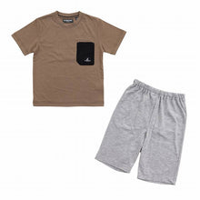 画像をギャラリービューアに読み込む, パジャマ キッズ 半袖 男 夏用 男児 男の子 ルームウェア 子供 上下セット 120cm~140cm (子ども こども 140 130 120 部屋着 ジュニア 小学生 夏 シンプル パジャマ上下) (在庫限り)
