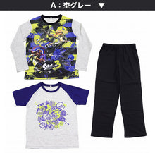 画像をギャラリービューアに読み込む, スプラトゥーン3 光るパジャマ 半袖 長袖 キッズ 男の子 上下セット 120~140cm 子供 120 130 140 子供服 春 秋 長ズボン スプラトゥーン スプラ ルームウェア 男児 ジュニア お泊り保育 (在庫限り)