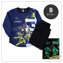 画像をギャラリービューアに読み込む, 光るパジャマ スプラトゥーン パジャマ 裏起毛 長袖 男の子 スプラトゥーン3 上下セット 110cm~140cm キッズ ジュニア 冬用 男児 子供 スプラ トレーナー 光る 120cm 130cm お泊り