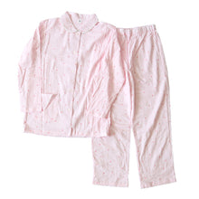 画像をギャラリービューアに読み込む, レディース 介護パジャマ マジックテープ 夏 長袖 パジャマ 介護 かわいい 婦人パジャマ 抗菌防臭 上下セット S~LL 寝巻き ねまき 寝間着 入院 入院着 楊柳 サラサラ 老人ホーム (在庫限り)