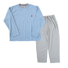 画像をギャラリービューアに読み込む, メンズ パジャマ 長袖 部屋着 秋 冬 春 薄手 ルームウェア 上下セット M~LL 紳士 ナイトウェア ダンボールニット長ズボン 上下 男性 クリスマス