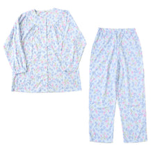 画像をギャラリービューアに読み込む, 介護パジャマ レディース パジャマ 長袖 長ズボン マジックテープ ゆったり 春 秋 S~LL 介護用 入院 病院 婦人 寝巻 女性 寝間着 ねまき かわいい
