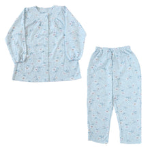 画像をギャラリービューアに読み込む, レディース 介護パジャマ マジックテープ 長袖 パジャマ 介護 シンプル 婦人パジャマ 抗菌防臭 花柄 上下セット S~LL 寝巻き ねまき 寝間着 入院 入院着 キルト 春 秋 老人ホーム (在庫限り)