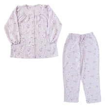 画像をギャラリービューアに読み込む, レディース 介護パジャマ マジックテープ 長袖 パジャマ 介護 シンプル 婦人パジャマ 抗菌防臭 花柄 上下セット S~LL 寝巻き ねまき 寝間着 入院 入院着 キルト 春 秋 老人ホーム (在庫限り)