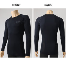 画像をギャラリービューアに読み込む, コンプレッションウェア メンズ インナー スポーツインナー M L LL 長袖 丸首 筋トレ ランニング トレーニングウェア 黒 UV対策 紫外線対策 夏 伸縮 速乾 運動 ゴルフ (在庫限り)
