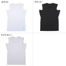 画像をギャラリービューアに読み込む, メンズ 脇汗パッド付 脇汗 インナー サーフシャツ ノースリーブ 接触冷感 Vネック M L LL 汗染み 汗取りインナー 運動 スポーツ 夏 男性 下着 肌着 白 黒 吸汗速乾 UV対策 紫外線対策 (在庫限り)