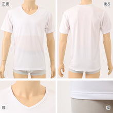 画像をギャラリービューアに読み込む, メンズ インナー 乳首透けにくい 胸二重 半袖 Vネック M L LL 乳首 隠し 透け 防止 運動 スポーツ 夏 男性 下着 肌着 白 黒 吸汗速乾 UV対策 紫外線対策