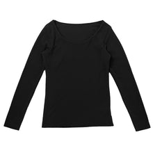 画像をギャラリービューアに読み込む, あったかインナー 両起毛 長袖 レディース 冬 冬用 胸当て付き M L LL 保温 防寒対策 冷え対策 暖かい 冬 冬用 下着 肌着 女性 薄手 ストレッチ 快適 温活 ヒートテック ラウンドネック あったか 無地 生活の木