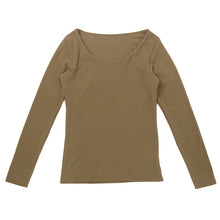 画像をギャラリービューアに読み込む, あったかインナー 両起毛 長袖 レディース 冬 冬用 胸当て付き M L LL 保温 防寒対策 冷え対策 暖かい 冬 冬用 下着 肌着 女性 薄手 ストレッチ 快適 温活 ヒートテック ラウンドネック あったか 無地 生活の木