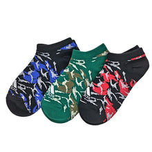 画像をギャラリービューアに読み込む, ソックス 靴下 アディダス キッズ スニーカー 男子 男の子 3足組 19-21cm~23-25cm 靴下 子供 くるぶし ソックス ジュニア adidas 福助 3足セット 迷彩 ロゴ