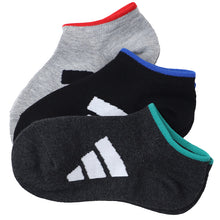画像をギャラリービューアに読み込む, アディダス キッズ ソックス スニーカー丈 3足組 adidas 子供 靴下 キッズソックス スニーカーソックス スポーツソックス 男の子 女の子 子供靴下 通学ソックス 19-21cm~23-25cm ブランドソックス 消臭 丈夫 破れにくい