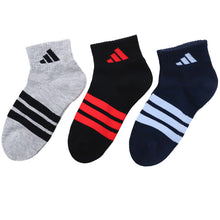 画像をギャラリービューアに読み込む, adidas アディダス 靴下 キッズ ソックス 子供 3足組 スニーカーソックス くるぶし丈 プチ丈 ショート丈 男の子 女の子 小学生 中学生 通学 スクール スポーツ 消臭 つま先 かかと 補強 丈夫 破れにくい 19-21cm~23-25cm ワンポイント アソート