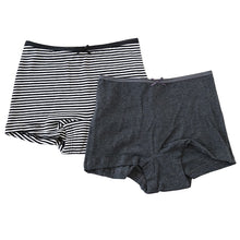 画像をギャラリービューアに読み込む, ジュニア ボクサーショーツ 子供 肌着 女子 下着 1分丈 ショーツ 女の子 綿 2枚組 140 150 160 165 キッズ インナー 一分丈 パンツ 中学生 小学生 こども シンプル ボーダー ガールズ コットン