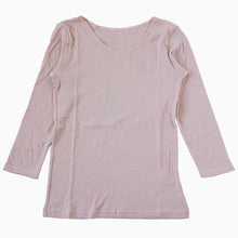 画像をギャラリービューアに読み込む, 綿100% 8分袖 インナー レディース 肌着 M L LL 下着 綿 コットン ガーゼ 薄手 秋 冬 シャツ 黒 オフホ グレー ピンク (在庫限り)