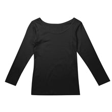画像をギャラリービューアに読み込む, 8分袖 インナー レディース 長袖 シャツ 綿混 M L LL アンダーウェア 女性 肌着 下着 敏感肌 肌に優しい コットン 綿 シンプル 無地 定番 黒 白 30代 40代 50代 60代
