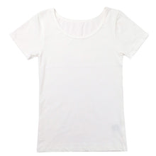 画像をギャラリービューアに読み込む, 3分袖 インナー レディース 半袖 シャツ 綿混 M L LL アンダーウェア 女性 肌着 下着 敏感肌 肌に優しい コットン 綿 シンプル 無地 定番 黒 白 30代 40代 50代 60代