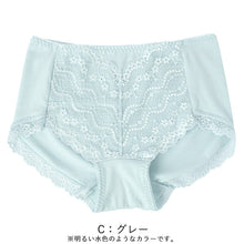 画像をギャラリービューアに読み込む, お腹押さえ ショーツ レース M L LL 補正 下着 補整 ショーツガードル お腹 下腹 レディース 女性 インナー たるみ パワーネット 引きしめ 産後 可愛い ストレッチ 吸水速乾 綿マチ付き