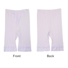 画像をギャラリービューアに読み込む, 5分丈ボトム レディース 綿100% ペチパンツ インナーパンツ コットン 下着 肌着 インナー M L LL フロントレース ショートレギンス 下着 肌着 インナー 変形リブ ストレッチ 無地 シンプル かわいい 綿インナー 快適インナー ズボン下 ボトムス