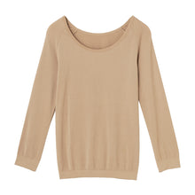 画像をギャラリービューアに読み込む, インナー レディース あったかインナー 8分袖インナー 着るタイツ 暖かい M・L 女性 婦人 インナーシャツ アンダーウェア 薄手 Uネック 防寒 寒さ対策 花柄