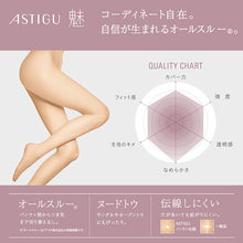 画像をギャラリービューアに読み込む, アスティーグ 魅 ストッキング レディース パンスト S-M~L-LL ASTIGU パンティストッキング 婦人 黒 ベージュ ブラウン 切り替えなし 伝線しにくい アツギ Atsugi