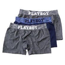 画像をギャラリービューアに読み込む, PLAYBOY ボクサーパンツ メンズ ボクサーブリーフ ブランド 成型ボクサー インナー 3枚組 M~LL セット 前閉じ 下着 男性 パンツ ボクサー シンプル おしゃれ プレイボーイ
