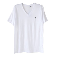 画像をギャラリービューアに読み込む, インナー メンズ tシャツ 半袖 vネック 綿混 プレイボーイ M~LL 紳士 トップス インナーシャツ ワンポイント v首 下着 紳士肌着 男 PLAYBOY ブランド アンダーウェア
