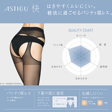 画像をギャラリービューアに読み込む, アスティーグ 快 ストッキング パンティ部レス レディース 蒸れにくい S-M~L-LL 穴あき パンスト アツギ ASTIGU パンティストッキング ベージュ 黒 婦人 サマー UVカット