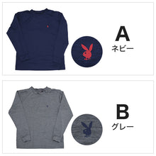 画像をギャラリービューアに読み込む, tシャツ メンズ 長袖 クルーネック ロンT インナー ワンポイント ブランド プレイボーイ M~LL トップス インナーシャツ 丸首 春 秋 紳士 肌着 男 下着 PLAYBOY アンダーウェア