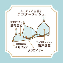 画像をギャラリービューアに読み込む, ノンワイヤーブラ ブラジャー レディース 背中すっきり アンダーメッシュ A75~C85 下着 夏 インナー レース かわいい 吸汗速乾