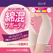 画像をギャラリービューアに読み込む, 一枚履き ガードルショーツ ガードル ロング丈 三分丈 1枚履き 綿 ぽっこりお腹 アツギ ウエスト64~90cm (ATSUGI レディース 女性 婦人 下着 下腹 産後 補正下着 姿勢 下っ腹)