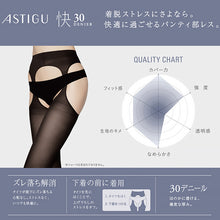 画像をギャラリービューアに読み込む, タイツ レディース 30デニール アスティーグ タイツ レディース 快 パンティ部レス シアータイツ M-L・L-LL (蒸れにくい ASTIGU astigu 婦人 ベージュ 肌色 黒 発熱タイツ)
