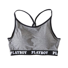 画像をギャラリービューアに読み込む, スポーツブラ ハーフトップ レディース スポブラ yバック 婦人 シンプル ブランド ヨガ M L LL ウォーキング ストレッチ PLAYBOY 下着 肌着 インナー PLAY BOY かっこいい 綿混 (在庫限り)