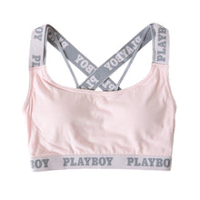 画像をギャラリービューアに読み込む, スポーツブラ ハーフトップ レディース スポブラ クロスバック 婦人 シンプル ブランド ヨガ M L LL ウォーキング ストレッチ PLAYBOY 下着 肌着 インナー PLAY BOY かっこいい バッククロス レイヤード 綿混 (在庫限り)