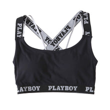 画像をギャラリービューアに読み込む, スポーツブラ ハーフトップ レディース スポブラ クロスバック 婦人 シンプル ブランド ヨガ M L LL ウォーキング ストレッチ PLAYBOY 下着 肌着 インナー PLAY BOY かっこいい バッククロス レイヤード 綿混 (在庫限り)
