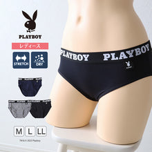 画像をギャラリービューアに読み込む, ショーツ レディース 婦人 シンプル ブランド PLAYBOY M L LL 下着 肌着 インナー PLAY BOY かっこいい 綿混