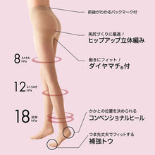 画像をギャラリービューアに読み込む, アツギ 着圧ストッキング パンティストッキング ストッキング 着圧 パンスト 着圧 アツギストッキング M-L L-LL 肌色 黒