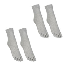 画像をギャラリービューアに読み込む, 5本指ソックス レディース ソックス 五本指靴下 クルー丈 婦人 クルー丈ソックス 2足組 靴下 アツギ 22-24cm・24-26cm ショート くつした シンプル グレー 黒 外反母趾