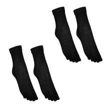 画像をギャラリービューアに読み込む, 5本指ソックス レディース ソックス 五本指靴下 クルー丈 婦人 クルー丈ソックス 2足組 靴下 アツギ 22-24cm・24-26cm ショート くつした シンプル グレー 黒 外反母趾