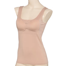 画像をギャラリービューアに読み込む, カップ付きタンクトップ レディース タンクトップ カップ付き インナー ブラトップ アウターにひびきにくい シームレス 肌着 アツギ M L LL 婦人 ノースリーブ ベージュ ピンク 下着 アスティーグ ASTIGU