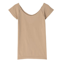 画像をギャラリービューアに読み込む, インナー レディース 半袖 フレンチ袖 2分袖 ひびきにくい 肌着 深あき オフショルダー アツギ M L 婦人 黒 ベージュ 肌色 下着 アスティーグ ASTIGU