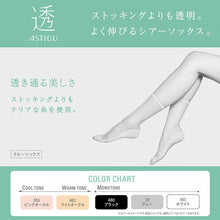 画像をギャラリービューアに読み込む, アスティーグ 透 ショートストッキング ストッキング クルー丈 クルーソックス 22-24cm ASTIGU 婦人 ベージュ 黒 グレー 白 透明感 伸縮性