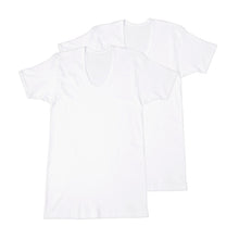 画像をギャラリービューアに読み込む, メンズ 半袖シャツ 綿100 スムース 半袖U首シャツ u首 肌着 2枚組 インド綿 M L LL インナー 紳士 綿 綿100% コットン uネック 男 アンダーウェア まとめ買い
