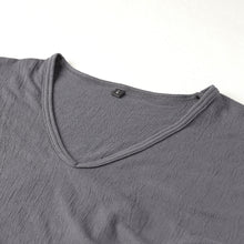画像をギャラリービューアに読み込む, メンズ インナー 半袖 夏 vネック tシャツ 速乾 シャリ感 ストレッチ サラサラ M~LL 涼しい クレープ 綿 ムレない 蒸れにくい べたつかない v首 下着 肌着 男性 紳士 (在庫限り)