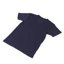 画像をギャラリービューアに読み込む, メンズ インナー 半袖 夏 vネック tシャツ 速乾 シャリ感 ストレッチ サラサラ M~LL 涼しい クレープ 綿 ムレない 蒸れにくい べたつかない v首 下着 肌着 男性 紳士 (在庫限り)